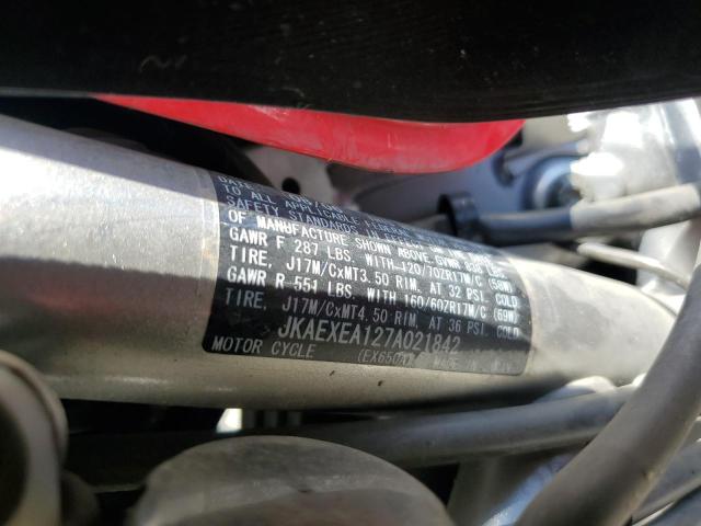 JKAEXEA127A021842 - 2007 KAWASAKI EX650 A Qırmızı foto 10