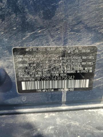 JF2SH61649H756342 - 2009 SUBARU FORESTER 2.5X Mavi fotoğraf 13
