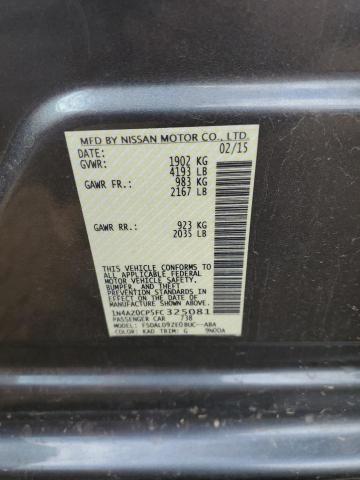 1N4AZ0CP5FC325081 - 2015 NISSAN LEAF S GRAY photo 12