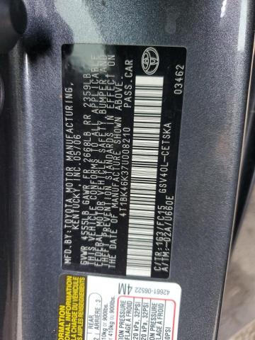 4T1BK46K37U008210 - 2007 TOYOTA CAMRY LE Grau Foto 13
