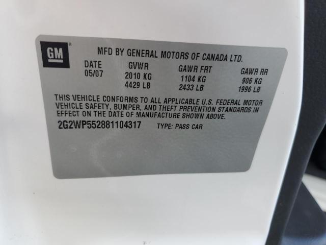 2G2WP552881104317 - 2008 PONTIAC GRAND PRIX 白色 照片 12