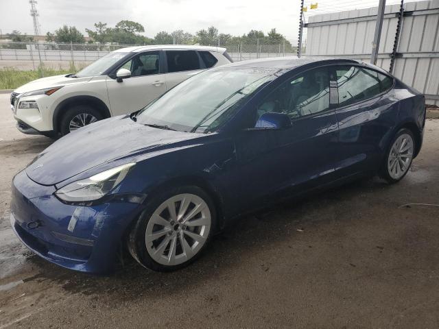 5YJ3E1EA2NF369523 - 2022 TESLA MODEL 3 BLUE photo 1