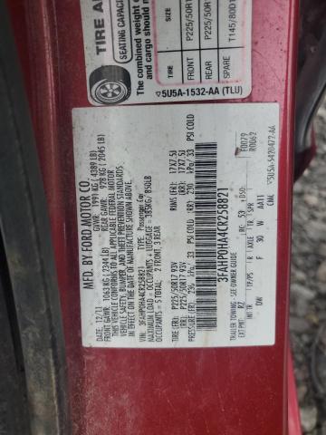 3FAHP0HA4CR258821 - 2012 FORD FUSION SE RED photo 13