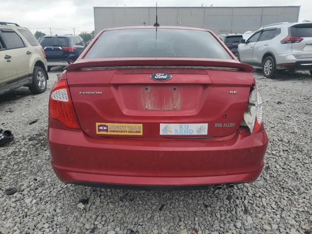 3FAHP0HA4CR258821 - 2012 FORD FUSION SE RED photo 6