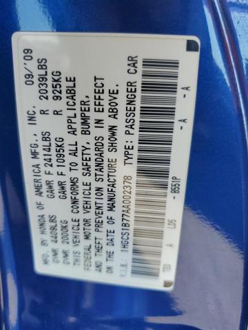 1HGCS1B77AA002378 - 2010 HONDA ACCORD EX BLUE photo 12
