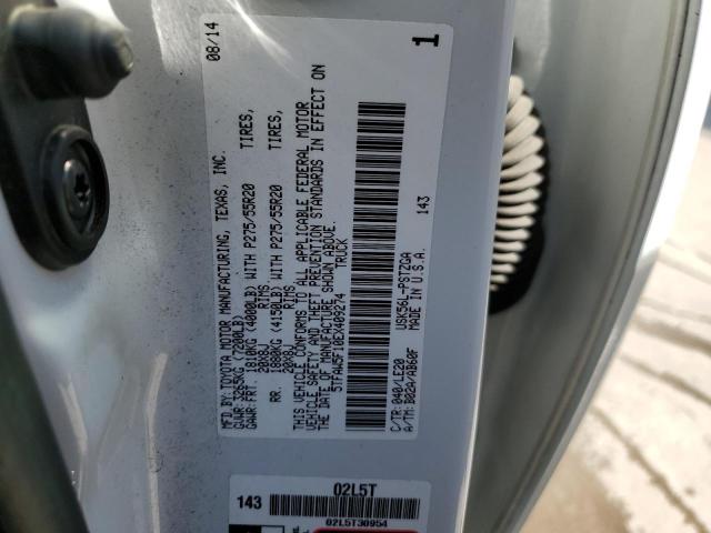 5TFAW5F10EX409274 - 2014 TOYOTA TUNDRA CREWMAX PLATINUM Weiß Foto 12