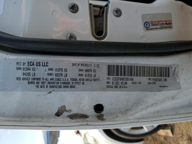 1C3CDFBH8FD201450 - 2015 DODGE DART SXT WHITE photo 12