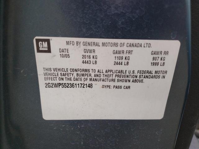 2G2WP552361172148 - 2006 PONTIAC GRAND PRIX BLUE photo 12