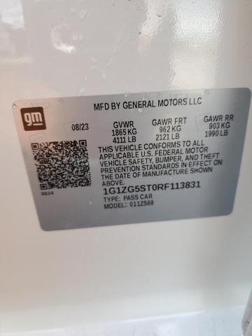 1G1ZG5ST0RF113831 - 2024 CHEVROLET MALIBU RS WHITE photo 12