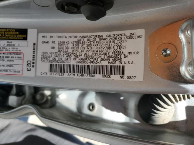 5TEJU62N76Z166769 - 2006 TOYOTA TACOMA DOUBLE CAB PRERUNNER SILVER photo 13