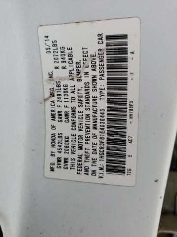1HGCR3F81EA036445 - 2014 HONDA ACCORD EXL WHITE photo 12