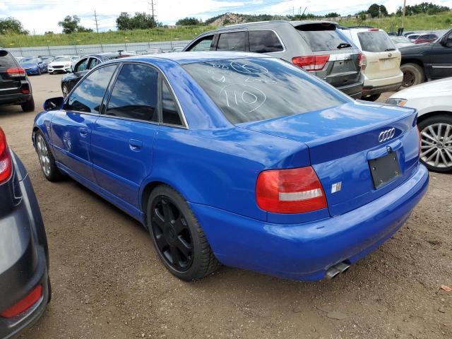 WAUDD68D7YA184596 - 2000 AUDI S4 2.7 QUATTRO BLUE photo 2