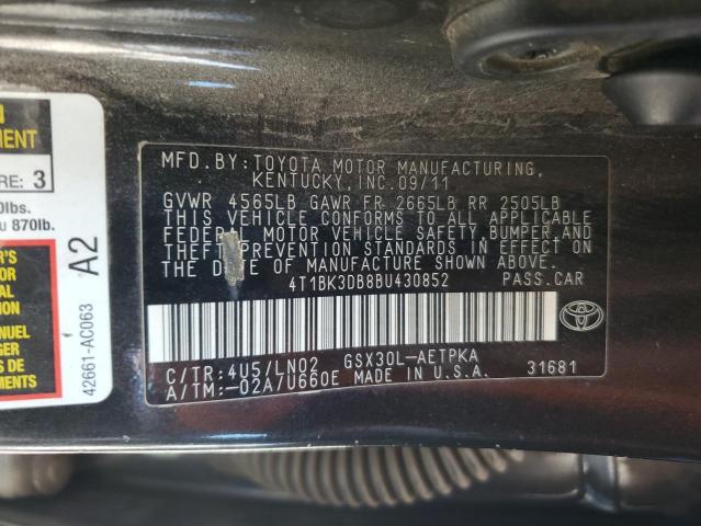 4T1BK3DB8BU430852 - 2011 TOYOTA AVALON BASE 棕色 照片 12