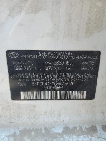 5NPDH4AE9GH675659 - 2016 HYUNDAI ELANTRA SE WHITE photo 12