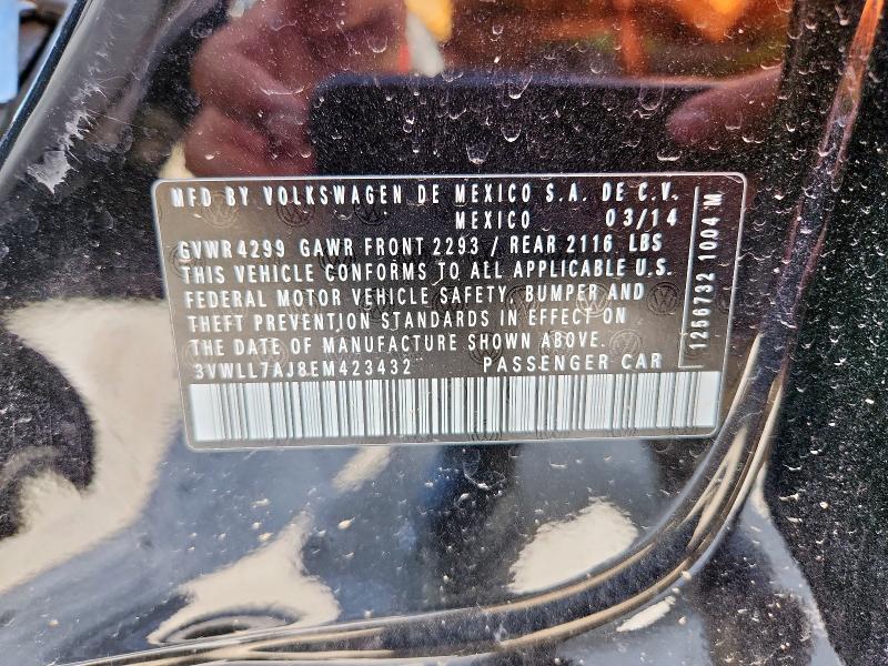 3VWLL7AJ8EM423432 - 2014 VOLKSWAGEN JETTA TDI Սև լուսանկար 13