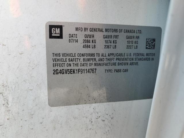 2G4GV5EK1F9114767 - 2015 BUICK REGAL 白色 照片 12