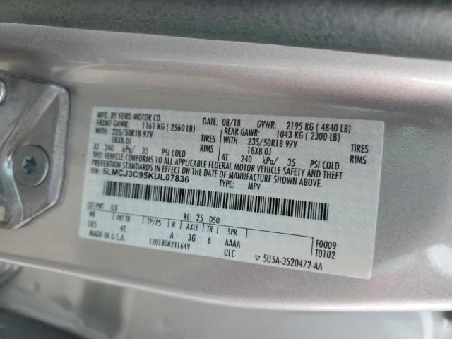 5LMCJ3C95KUL07836 - 2019 LINCOLN MKC RESERVE Gümüş foto 13