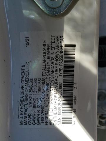 19XFL2H89NE001962 - 2022 HONDA CIVIC SPORT 白色 照片 13