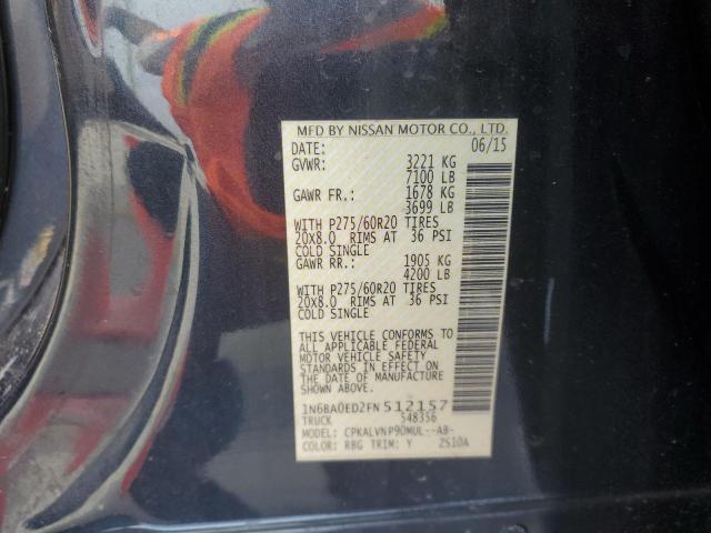 1N6BA0ED2FN512157 - 2015 NISSAN TITAN S BLUE photo 12