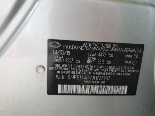 5NPE34AF7JH727907 - 2018 HYUNDAI SONATA SPORT 银色 照片 12