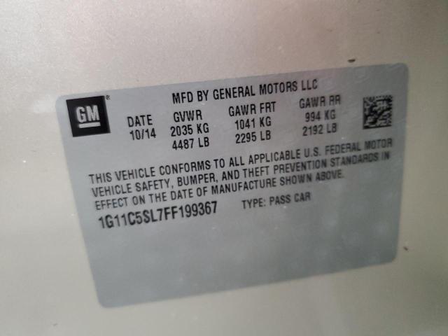 1G11C5SL7FF199367 - 2015 CHEVROLET MALIBU 1LT BEIGE photo 12