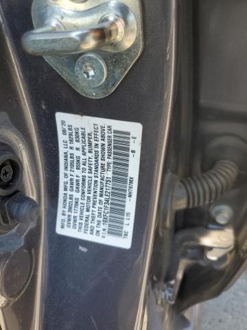 19XFC1F34LE217751 - 2020 HONDA CIVIC EX GRAY photo 12