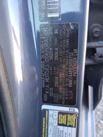 KNAFZ4A81E5058752 - 2014 KIA FORTE EX GRAY photo 12