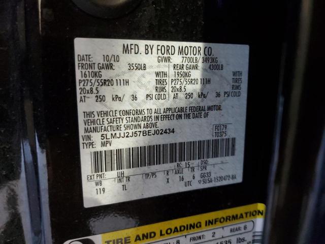 5LMJJ2J57BEJ02434 - 2011 LINCOLN NAVIGATOR 黑色 照片 13