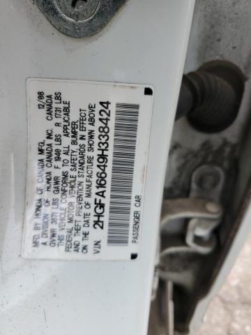 2HGFA16649H338424 - 2009 HONDA CIVIC LX-S أبيض صورة 13