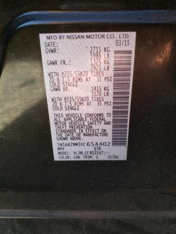 5N1AR2MM3FC654402 - 2015 NISSAN PATHFINDER S GREEN photo 10