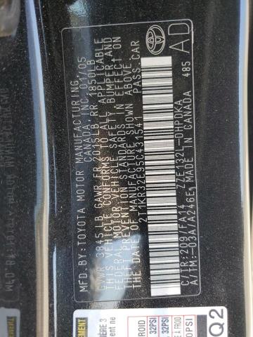 2T1KR32E95C431541 - 2005 TOYOTA COROLLA MA XR BLACK photo 13