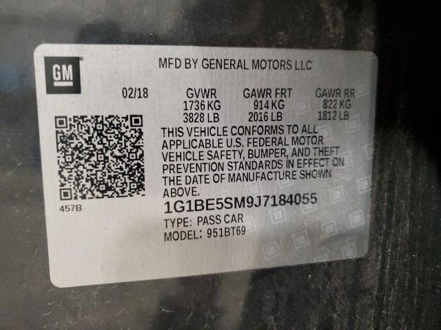 1G1BE5SM9J7184055 - 2018 CHEVROLET CRUZE LT CHARCOAL photo 12