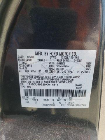 1FMCU49329KA14811 - 2009 FORD ESCAPE HYBRID GRAY photo 12