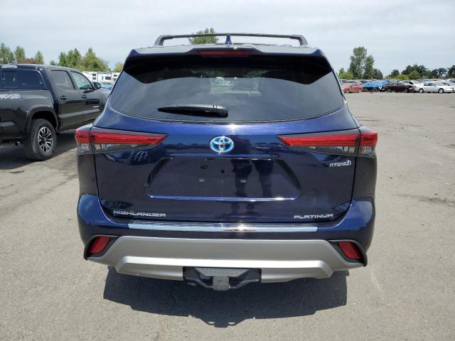 5TDEBRCH1NS087563 - 2022 TOYOTA HIGHLANDER HYBRID PLATINUM BLUE photo 6