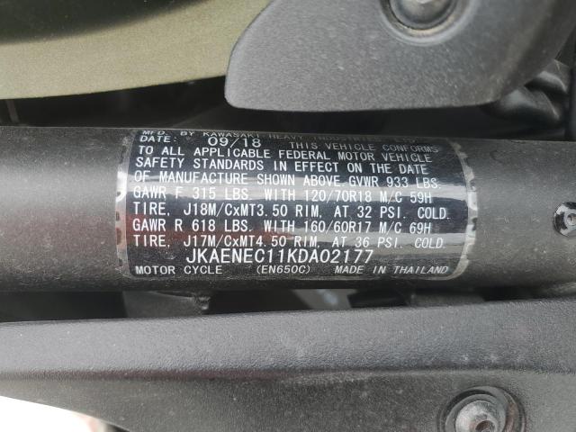 JKAENEC11KDA02177 - 2019 KAWASAKI EN650 C Зеленый фото 9