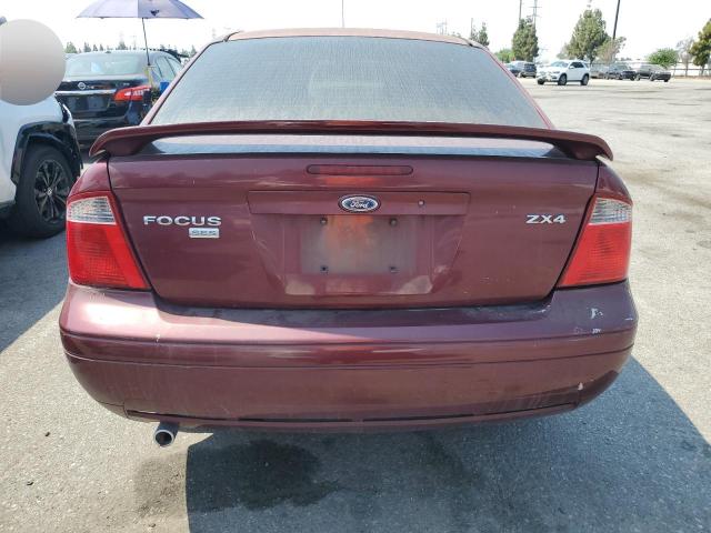 1FAHP34N86W255268 - 2006 FORD FOCUS ZX4 MAROON photo 6