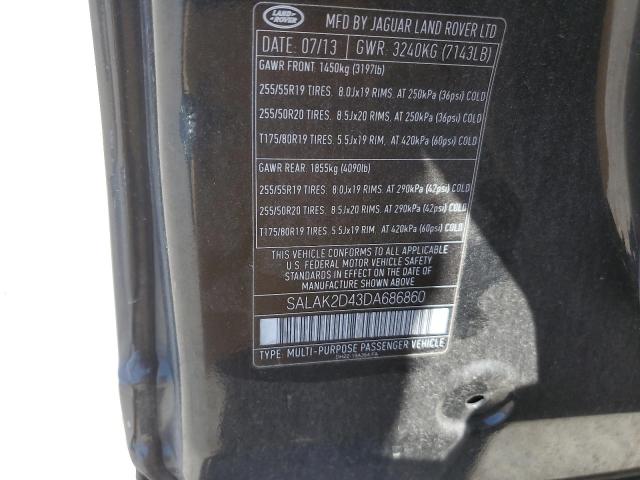 SALAK2D43DA686860 - 2013 LAND ROVER LR4 HSE LUXURY BLACK photo 12