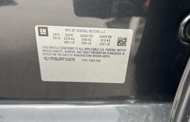 1G11F5SL8FF124376 - 2015 CHEVROLET MALIBU LTZ ნაცრისფერი ფოტო 10