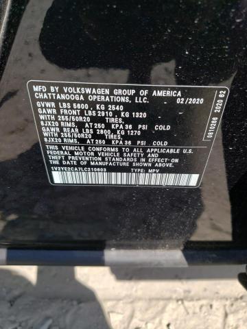 1V2YE2CA7LC210603 - 2020 VOLKSWAGEN ATLAS CROS SE შავი ფოტო 13