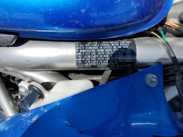 JKAEREC149DA35611 - 2009 KAWASAKI ER650 C BLUE photo 10