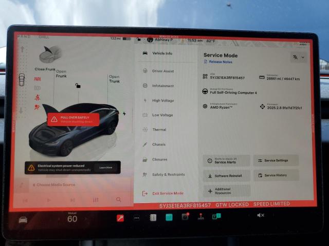 5YJ3E1EA3RF815457 - 2024 TESLA MODEL 3 Szary zdjęcie 9