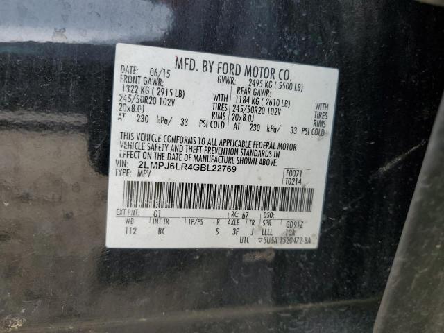 2LMPJ6LR4GBL22769 - 2016 LINCOLN MKX RESERVE 黑色 照片 13