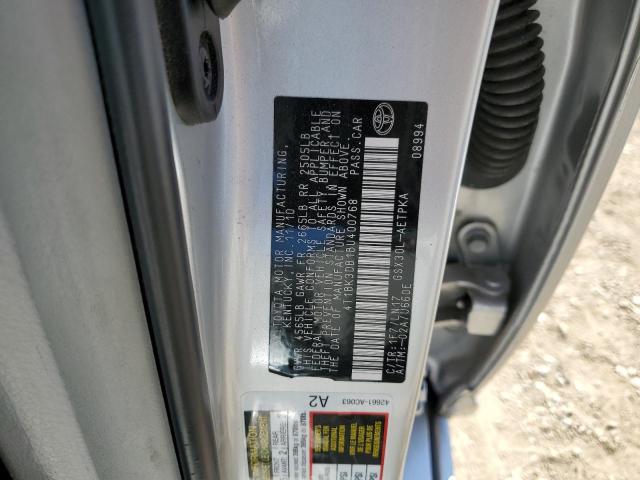 4T1BK3DB1BU400768 - 2011 TOYOTA AVALON BASE Gümüş foto 12