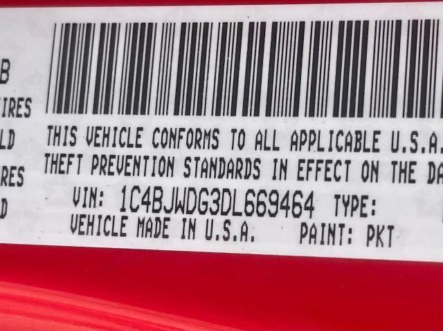 1C4BJWDG3DL669464 - 2013 JEEP WRANGLER U SPORT Rot Foto 10