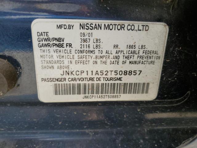 JNKCP11A52T508857 - 2002 INFINITI G20 BLUE photo 12