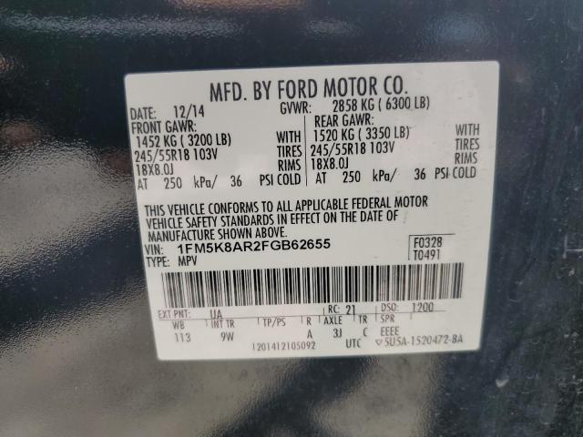 1FM5K8AR2FGB62655 - 2015 FORD EXPLORER POLICE INTERCEPTOR BLACK photo 13