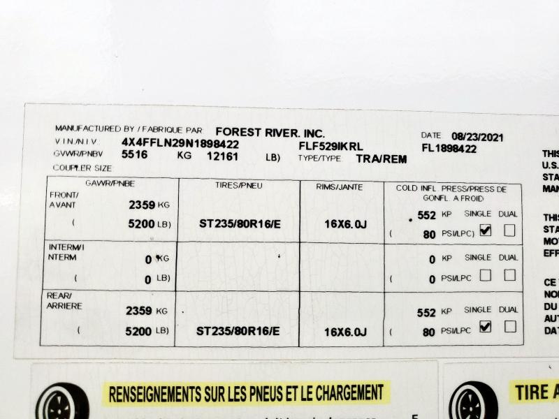 4X4FFLN29N1898422 - 2022 FOREST RIVER FLAGSTAFF 5291KRL 双色 照片 10