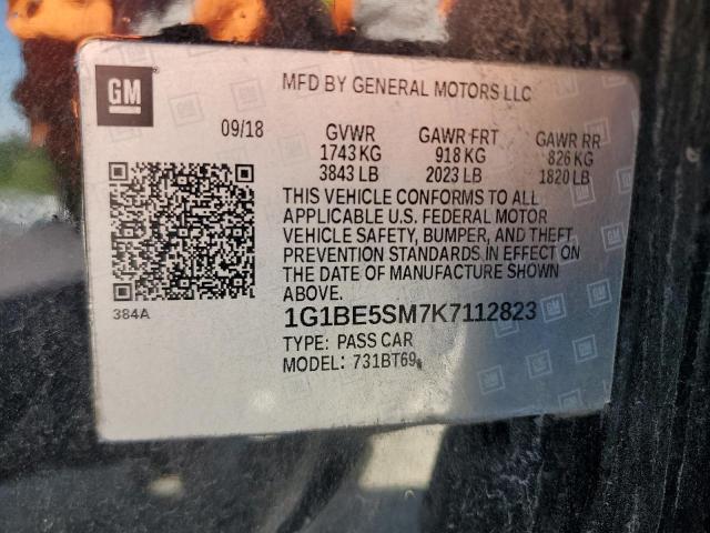 1G1BE5SM7K7112823 - 2019 CHEVROLET CRUZE LT შავი ფოტო 13