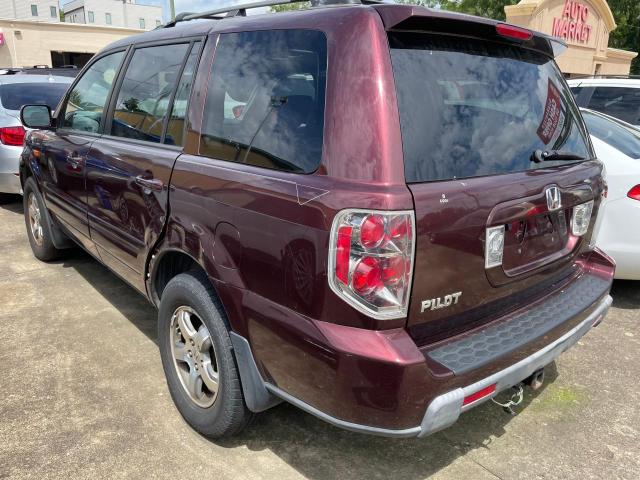 2HKYF18697H532313 - 2007 HONDA PILOT EXL MAROON photo 3