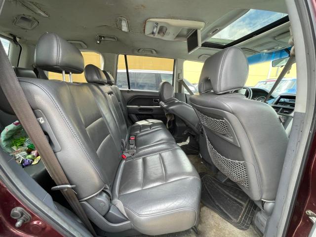 2HKYF18697H532313 - 2007 HONDA PILOT EXL MAROON photo 6